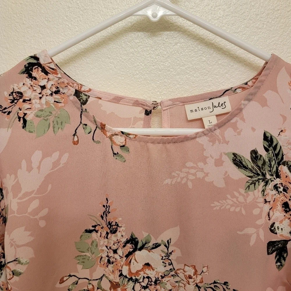 Maison Jules Ruffled Long Sleeve Blouse - Picture 3 of 5